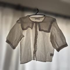 Hudson honey 半袖シャツ フリル付き ホワイト