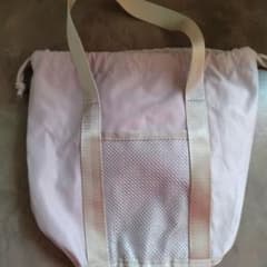 メッシュ巾着バッグ ピンクベージュのサムネイル