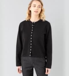 美品✨アニエスベー カーディガン プレッション 裏起毛 ブラック M