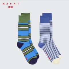 新品ブルー 新品UNIQLO×MARNI コラボソックス 靴下 ボーダー セットのサムネイル