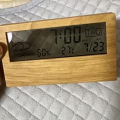 木目調 デジタル置時計 温度湿度計 天気予報表示のサムネイル