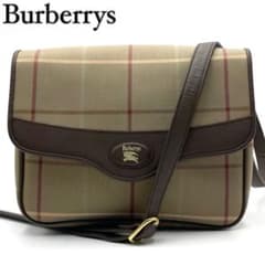 Burberrys ロゴ ペンチェック ショルダーバッグ カーキ キャンバス Burberrys ロゴ ペンチェック ショルダーバッグ カーキ キャンバス
