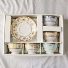 カップ＆ソーサー 「 鳴海」 5客セット 花柄 金彩 【未使用】のサムネイル