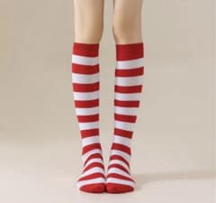 赤白ボーダー ハイソックスのサムネイル