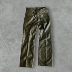 コスチュームナショナル レザーパンツ 90s アーカイブ 90s archive r newbold 牛革レザー パンツ緑Y2Kギミック - メルカリ