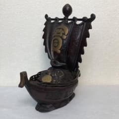 宝船 置物 七福神 オブジェ 金属工芸品 インテリア 鋳物 鋳鉄製 縁起物