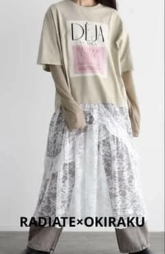 RADIATE × OKIRAKU ロゴプリント　レースドッキング　ワンピースのサムネイル