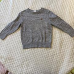 GAP キッズ クルーネック セーター グレー ベア刺繍のサムネイル