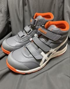 ASICS 安全靴 グレー/オレンジ ベルクロ　CP302 ASICS 安全靴 グレー/オレンジ ベルクロ CP302 - メルカリ