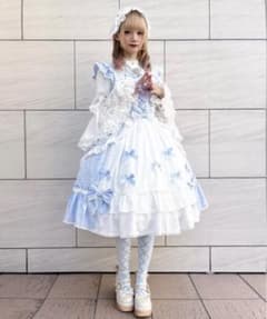 S*R様 chalmiere シャルミエール　ブリリアントローズジャンパースカー Chalmiere ブリリアントローズジャンパースカート サックス - メルカリ