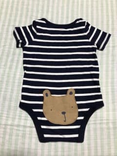 babyGap ボーダー ロンパース クマさん 紺色のサムネイル