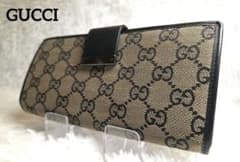 【美品】GUCCI　長財布　GGキャンバス　ベルト　プレートのサムネイル