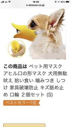 ☆ペット用アヒル口マスク!!  Sサイズ！値下げしました♪のサムネイル