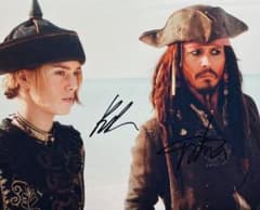 ジョニー・デップ & キーラ・ナイトレイ 直筆サイン入り写真　hd5 ジョニー・デップ & キーラ・ナイトレイ 直筆サイン入り写真 hd5