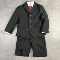 極美品　エルアンノアール　ボーイスフォーマル 110 七五三 卒園入学 ブラック エルアンノアール他 キッズフォーマルスーツ4点セット 110男の子