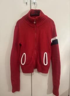 Tommy Jeans ニット ジップアップ 赤 古着 y2kのサムネイル