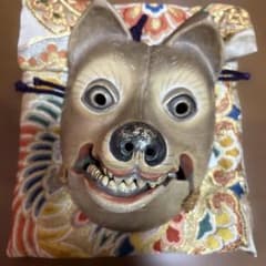狸の顔 木製お面 伝統的装飾付き m54380704877_1.jpg?1760920315