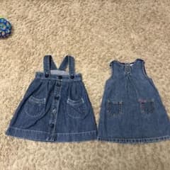 デニムワンピース ジャンパースカート　セットのサムネイル