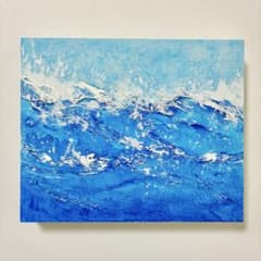 wave＊絵画 原画 テクスチャーアート 海 夏 波 ハワイ 沖縄 風景画