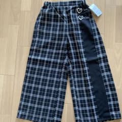 ズボン　チェック　黒　160のサムネイル