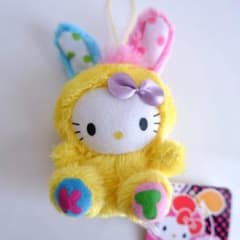 ハローキティ vivid rabbit イエロー マスコット ストラップ - メルカリ