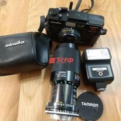 MINOLTA カメラ フラッシュ レンズ ケースのセット MINOLTA カメラ フラッシュ レンズ ケースのセット