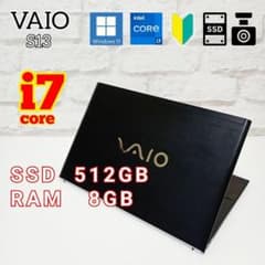 VAIO VJS13 i7 SSD512GB バッテリー10時間超 98％ - メルカリ