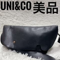 UNI&CO 黒 ショルダーバッグ レディース 本革 メッセンジャーバッグ