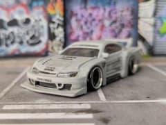 ホットウィールカスタム 日産 シルビア 180sx 青☆自作☆深リム