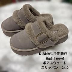 DIANA♡2025winter新作！グレージュボアスリッポンスウェード24.0