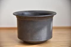 カタチ製作所 Lサイズ リム アンティークブラックMederu pot 陶器鉢