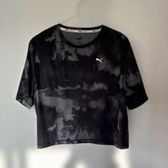 【PUMA】美品 クロップド トレーニング Tシャツ タイダイ風 グレー Mのサムネイル