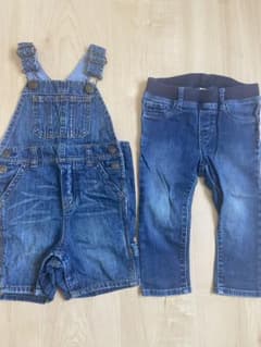 babyGap 80-90サイズ オーバーオールとデニムパンツセットのサムネイル