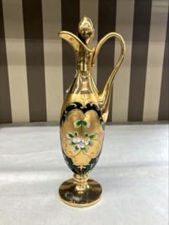 【イタリア製】ベネチアンガラス（ムラーノ）デカンタ　水差し（エメラルドグリーン） イタリア製】ベネチアンガラス（ムラーノ）デカンタ 水差し