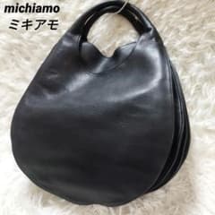 【極美品】 michiamo ミキアモ ドロップ型 アコーディオン ハンドバッグ 極美品】 michiamo ミキアモ ドロップ型 アコーディオン ハンドバッグ