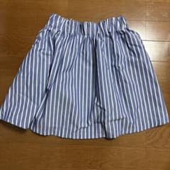 キッズ ストライプ柄スカート ブルーのサムネイル