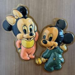 [Rare] Mickey and Minnie Wall Decoration, Showa Retro Tapestry, Antique Wall Hanging