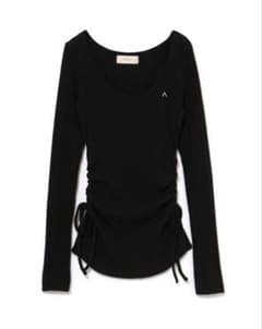 andmary Lala shirring ribbon tops black - メルカリ