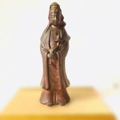美品】備前焼 観音菩薩立像 仏教美術 縁起物 工芸品 置物 - メルカリ