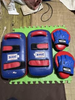 最終価格windy本革キックミットL、マーシャルワールド本革パンチング