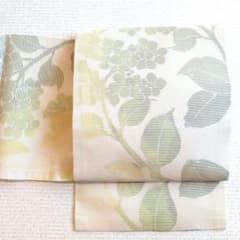 唐草★絽★名古屋帯★初春・夏・初秋・名古屋帯 夏帯 絽 名古屋帯 九寸 開き 正絹 葡萄唐草 六通柄カジュアル sh0451