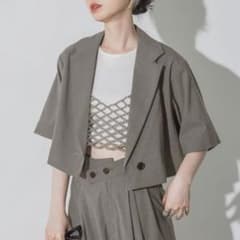 美品 JEANASIS リネンショートテーラードジャケット