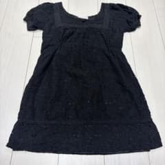 PRIME PATTERN 総レース 半袖ワンピース ブラックのサムネイル