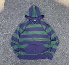 や*か様 90s 刺繍タグ outdoor ボーダー ジップパーカー シティーボのサムネイル