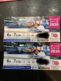 中日ドラゴンズvs楽天イーグルス　プラチナペア　６月7日　バンテリンドーム名古屋のサムネイル