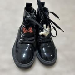 ZARA キッズブーツ 26 黒　ディズニーのサムネイル