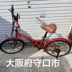 11RT1 折りたたみ自転車 レッド 20インチ 6段変速 11RT1 折りたたみ自転車 レッド 20インチ 6段変速 ライト鍵付けました