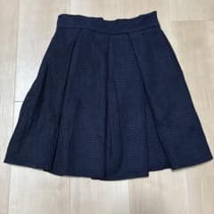 ネイビー メッシュ フレアスカートのサムネイル
