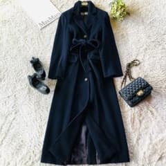 美品✨マックスマーラ ベルテッドコート 超マキシ 女優襟 銀タグ