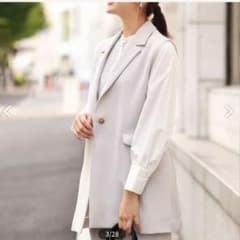 美品】ロングジレ 制菌加工 洗える グレージュ - メルカリ
